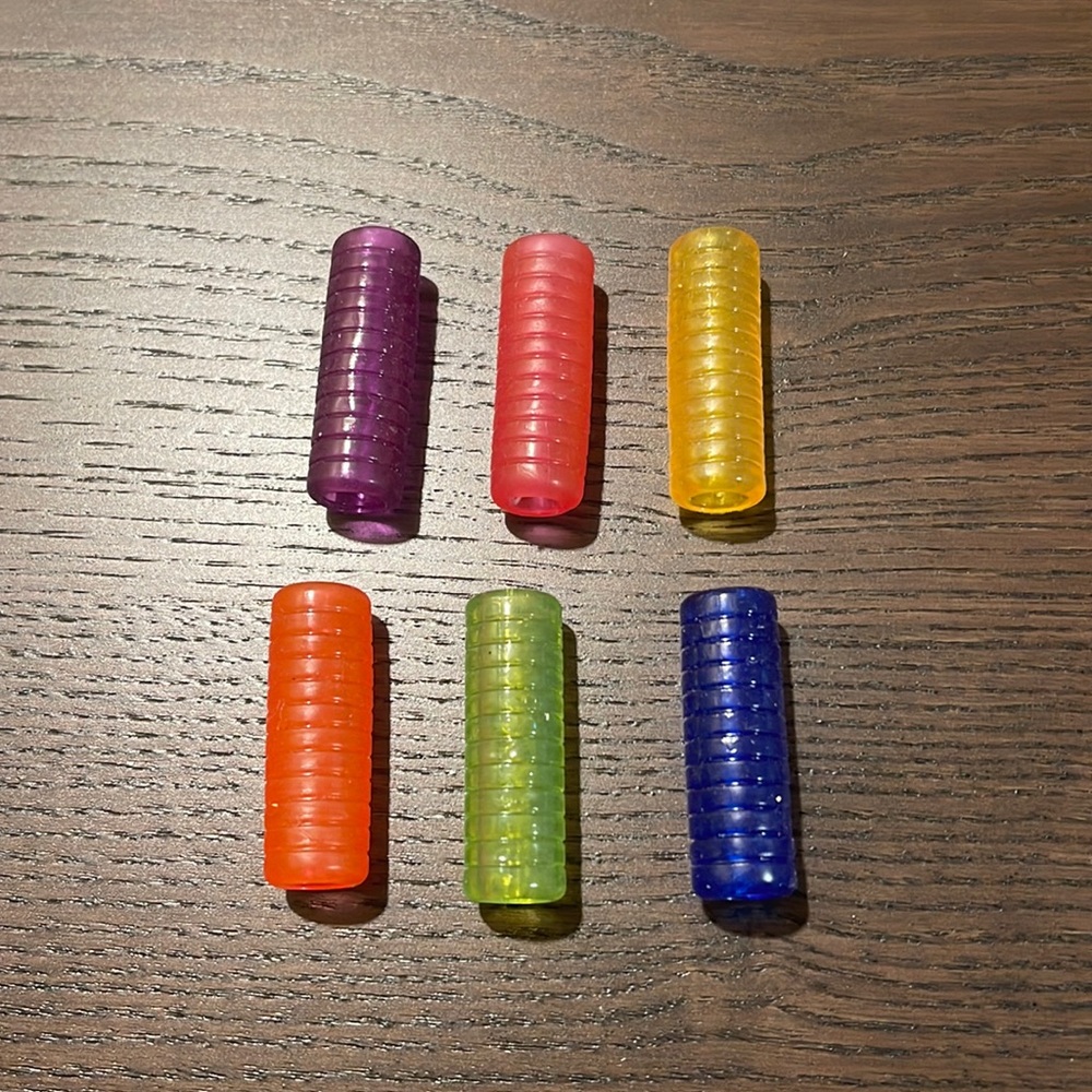 6 pack of multi-colored pencil grippers